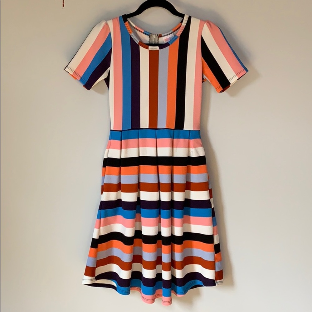 LuLaRoe Candy Colored Amelia Dress in Size XS